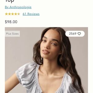 Anthropologie Women's Light Gray Blouse